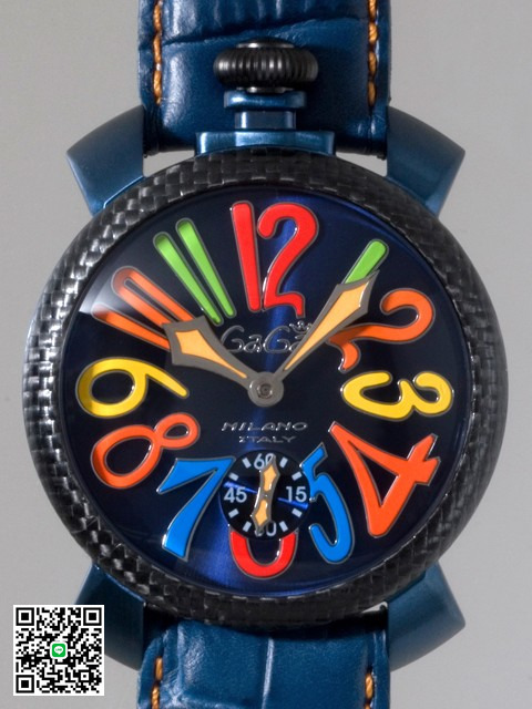 ガガ･ミラノ マニュアル 48mm 手巻き 5016.4 ブルー皮 スーパーコピー