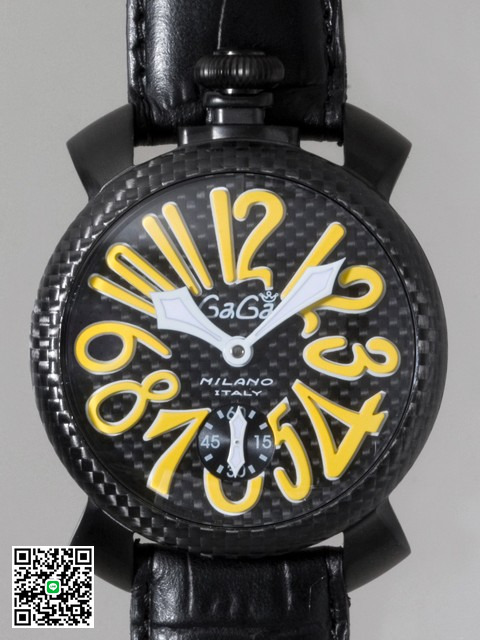 ガガ･ミラノ マニュアル 48mm 手巻き 5016.2 ブラック皮 スーパーコピー