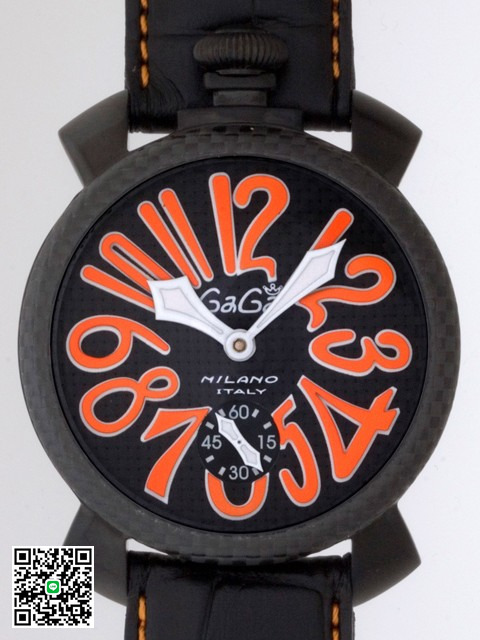 ガガ･ミラノ マニュアル 48mm 手巻き 5016.1 ブラック皮 スーパーコピー