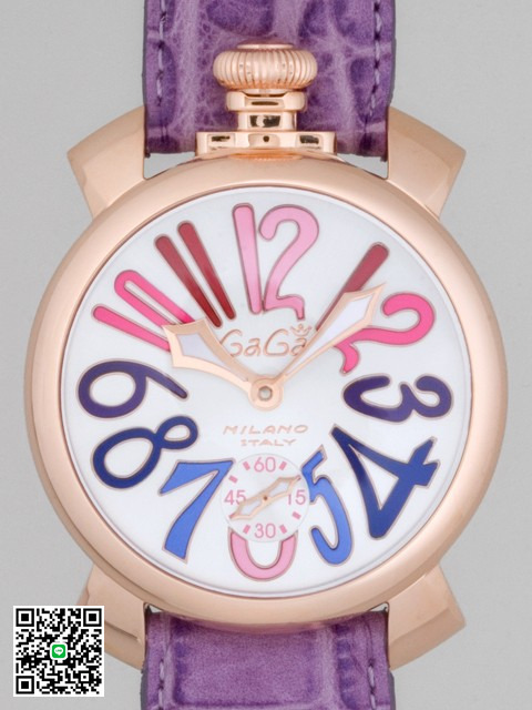 ガガ･ミラノ マニュアル 48mm 手巻き 5011.9 パープル皮 スーパーコピー