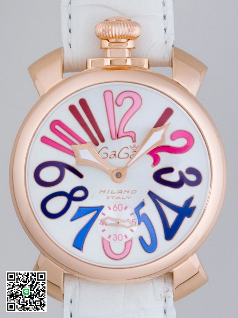 ガガ･ミラノ マニュアル 48mm 手巻き 5011.9 ホワイト皮 スーパーコピー