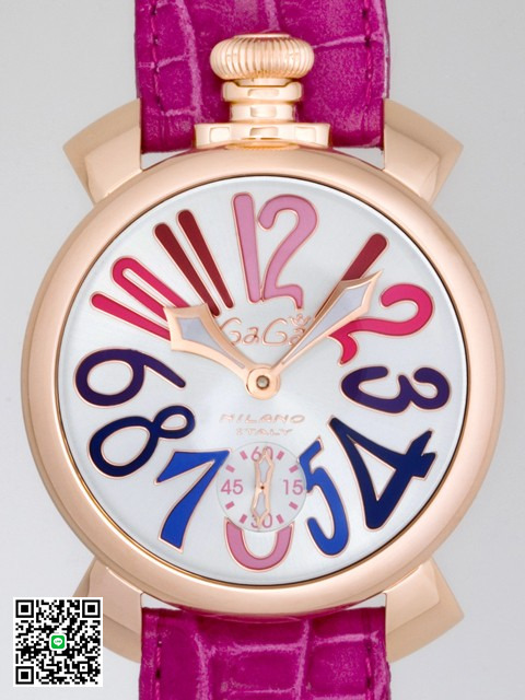 ガガ･ミラノ マニュアル 48mm 手巻き 5011.9 チェリー皮 スーパーコピー