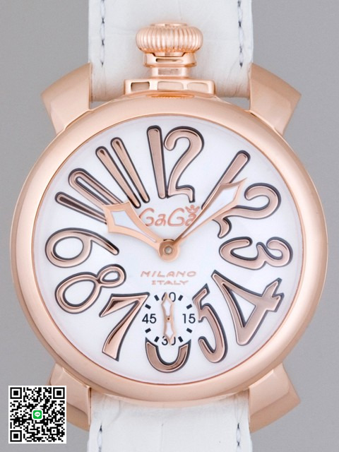 ガガ･ミラノ マニュアル 48mm 手巻き 5011.8 ホワイト皮 スーパーコピー