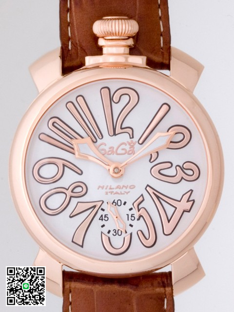 ガガ･ミラノ マニュアル 48mm 手巻き 5011.8 ブラウン皮 スーパーコピー