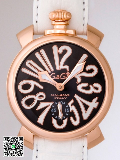 ガガ･ミラノ マニュアル 48mm 手巻き 5011.7 ホワイト皮 スーパーコピー