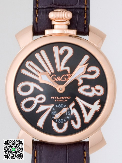 ガガ･ミラノ マニュアル 48mm 手巻き 5011.7 グレー皮 スーパーコピー