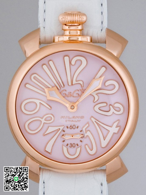 ガガ･ミラノ マニュアル 48mm 手巻き 5011.2 ホワイト皮 スーパーコピー