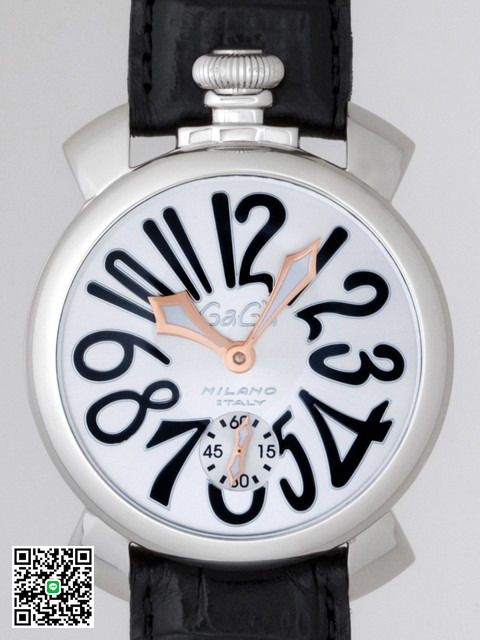 ガガ･ミラノ マニュアル 48mm 手巻き 5010.7 ブラック皮 スーパーコピー