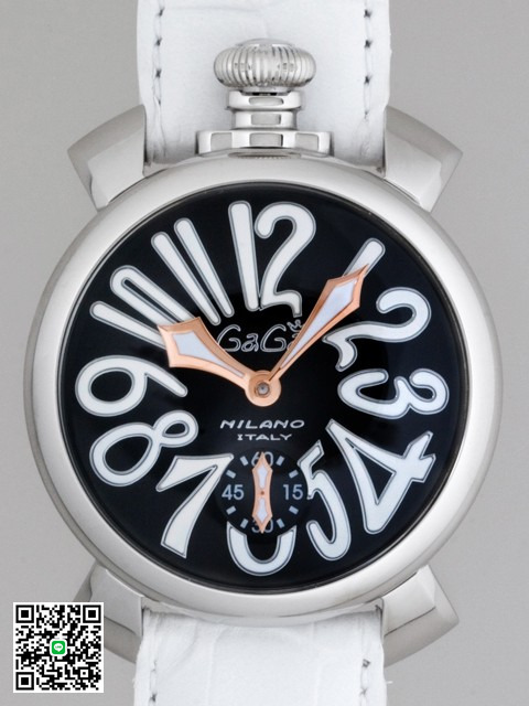 ガガ･ミラノ マニュアル 48mm 手巻き 5010.6 ホワイト皮 スーパーコピー