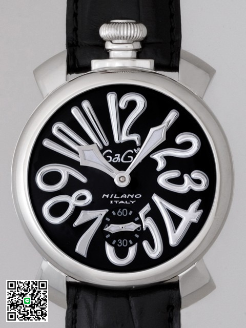 ガガ･ミラノ マニュアル 48mm 手巻き 5010.4 ブラック皮 スーパーコピー