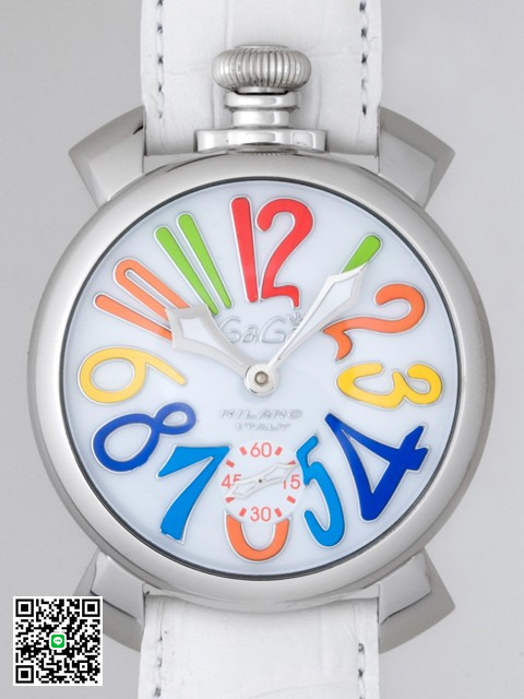 ガガ･ミラノ マニュアル 48mm 手巻き 5010.1 ホワイト皮 スーパーコピー