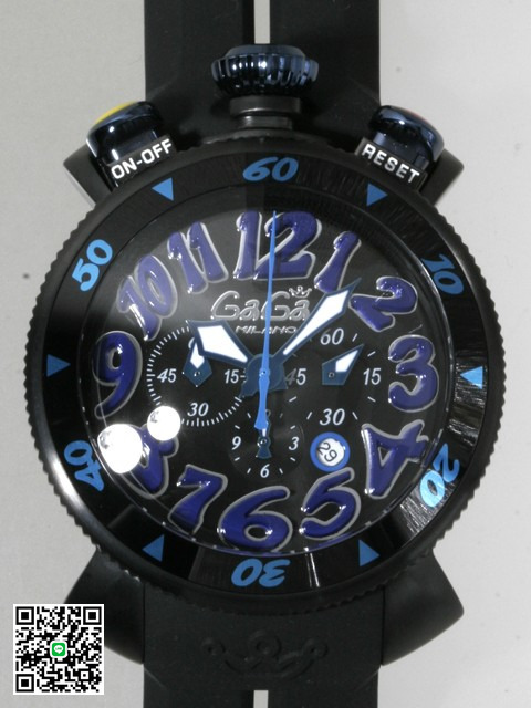 ガガ･ミラノ クロノ48mm クォーツ 6054.2 グリーンラバー スーパーコピー