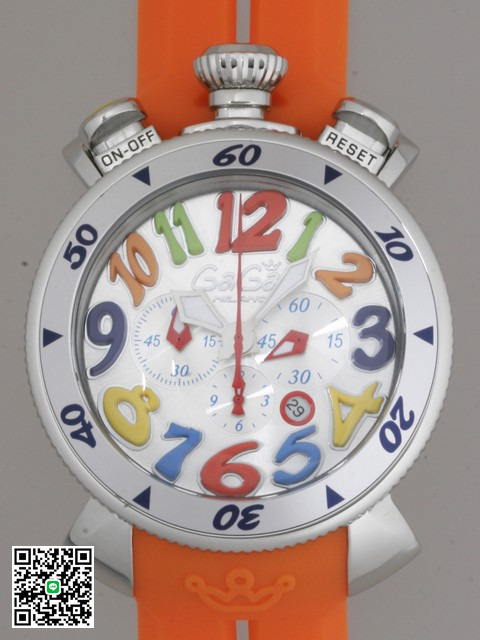 ガガ･ミラノ クロノ48mm クォーツ 6050.2 イエローラバー スーパーコピー