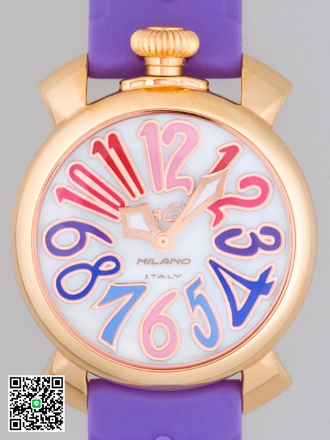 ガガ･ミラノ マニュアル40mm クォーツ 5021.1 パープルラバー スーパーコピー