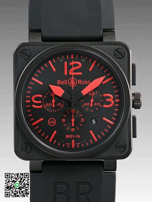 ベル＆ロス BR01-94-S Red ステンレスPVD加工 ブラック／レッド スーパーコピー