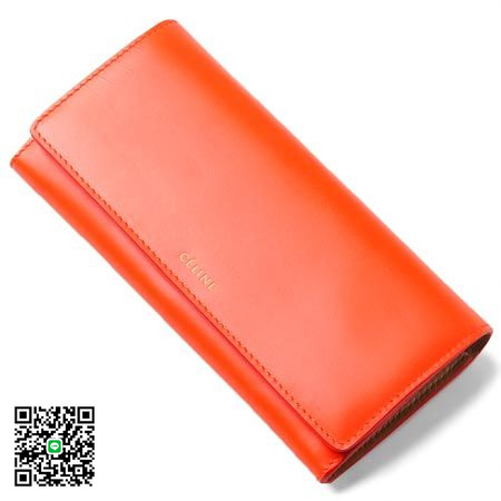 セリーヌ CELINE 長財布 小銭入れ付き Large Multifunction ラージマルチファンクション ネオンオレンジ×ベージュ 10760 3fjn 27py スーパーコピー