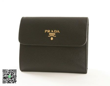 プラダ サフィアーノ Metal 二つ折財布 ブラック 1M0170 スーパーコピー