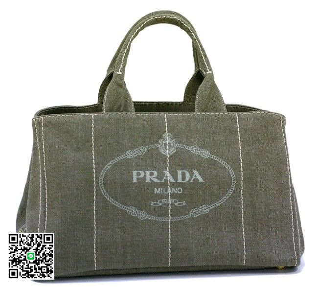 プラダ バッグ PRADA トートバッグ デニム キャンバス ミリタリー カーキ B1872B4 スーパーコピー
