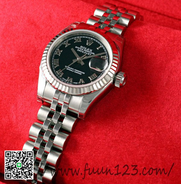 ロレックス 179174 レディース デイトジャスト ROLEX 黒ローマ スーパーコピー