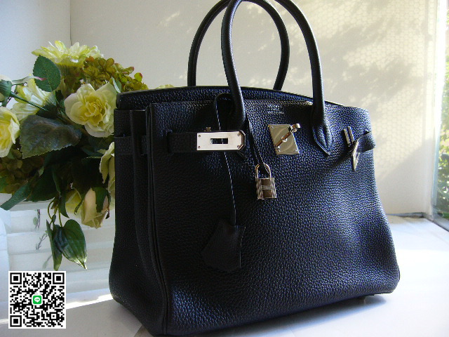 エルメスＨＥＲＭＥＳ バーキン黒トゴシルバー 金具Ｇ刻印 hb-001 スーパーコピー