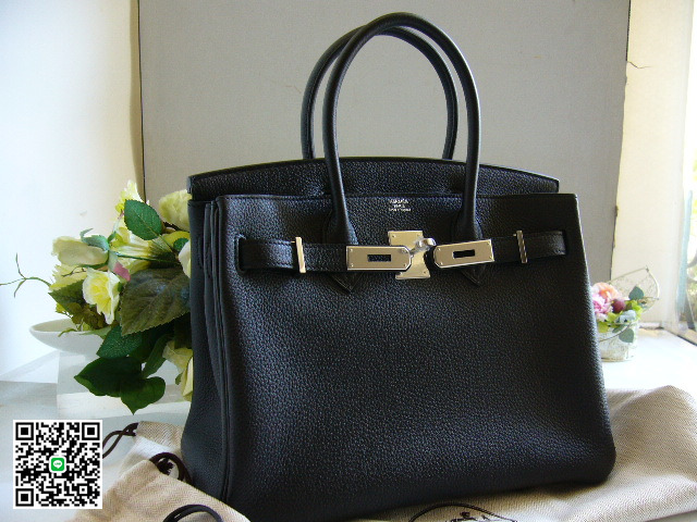 エルメスＨＥＲＭＥＳ バーキン３０黒トゴシルバー 金具Ｎ刻 hb-002 スーパーコピー