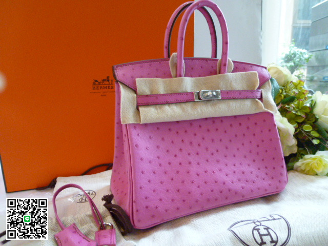 エルメスＨＥＲＭＥＳ バーキン２５ヒューシャピンク オーストリッチＳ金具 hb-003 スーパーコピー