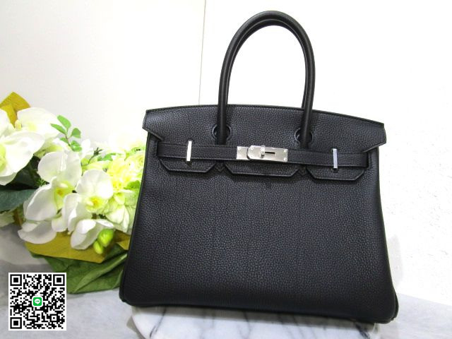 エルメス バーキン30トゴ黒シルバー金具 T刻印 hb-035 スーパーコピー