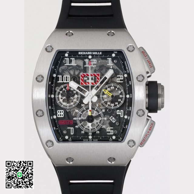 リシャール・ミル フライバック クロノグラフ RM011 WG/TI/ラバー スケルトン スーパーコピー