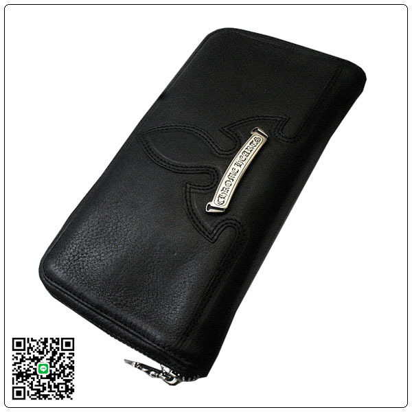 クロムハーツ 財布（Chrome Hearts）REC F ZIP＃3フレアニー ブラックヘビーレザーウォレット CW220BK