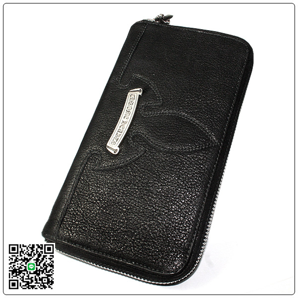 クロムハーツ 財布（Chrome Hearts）REC F ZIP＃3フレアニー ブラックデストロイレザーウォレット CW220BKDT スーパーコピー