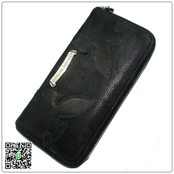 クロムハーツ 財布（Chrome Hearts）REC F ZIP＃3ダブルフレアニーブラックデストロイレザーウォレットCW250BKDT スーパーコピー
