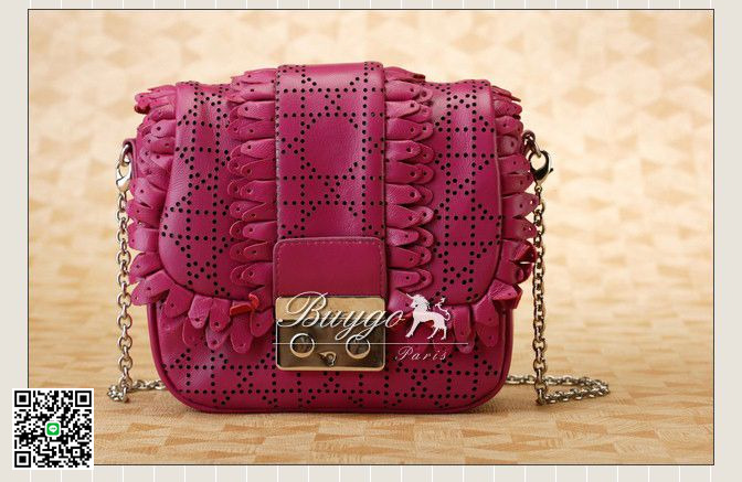 クリスチャン・ディオール（CHRISTIAN DIOR）LADY DIOR 6004 玫红 レザー